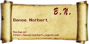 Bense Norbert névjegykártya